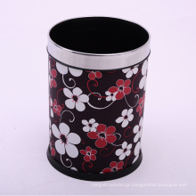 PU Open Top preto Flor design lixo (A12-1903AD)